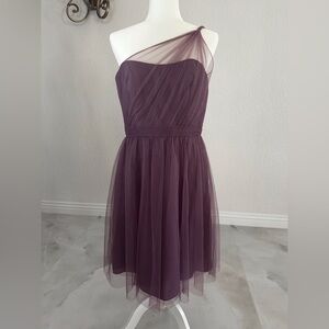 Alfred Angelo Purple Asymmetrical One-Shoulder Tulle Dress